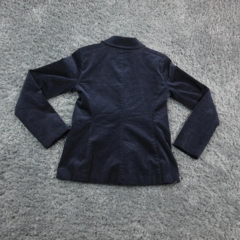 Eileen Fisher Blazer Womens 0 Navy Blue Corduroy Stretch Organic Cotton Jacket - Picture 14 of 16
